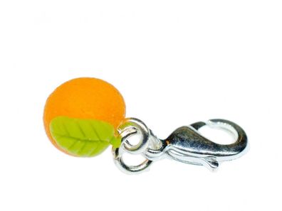 Orange Charm Anhänger Bettelarmband Miniblings Charms Orangen Obst Frucht 3D