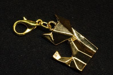 Fuchs Charm Zipper Pull Anhänger Senbazuru Miniblings Tier Katze Origami golden