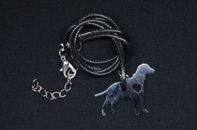 Golden Retriever Kette Halskette Miniblings 45cm Hund Herz Edelstahl versilbert