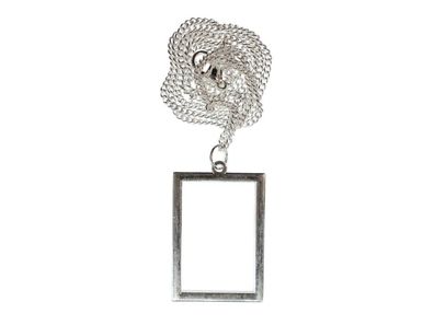 Foto eckig Kette Halskette Miniblings DIY individuell Fotokette 60cm groß silber