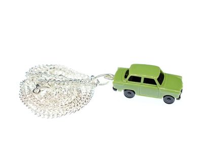 Trabi Kette Halskette 45 cm Miniblings Miniatur Auto Trabant Fahrzeug Pkw grün
