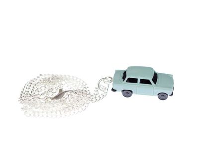 Trabi Kette Halskette 45 cm Miniblings Miniatur Auto Trabant Fahrzeug Pkw blau