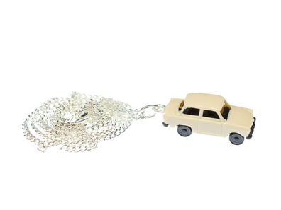 Trabi Kette Halskette 45 cm Miniblings Miniatur Auto Trabant Fahrzeug Pkw beige
