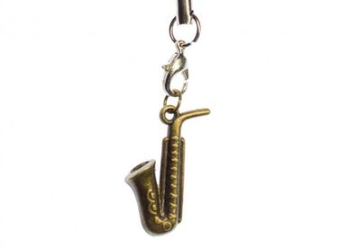 Saxofon Handyanhänger Saxophon Miniblings Handyschmuck Musik Jazz Band Bronze