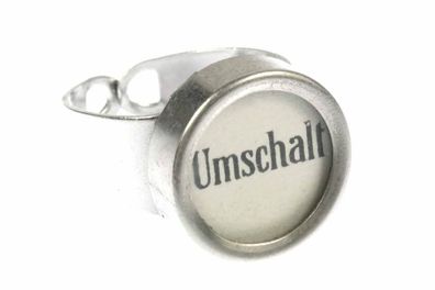 Umschalter Ring Vintage Schreibmaschinentaste Miniblings Fingerring weiß groß