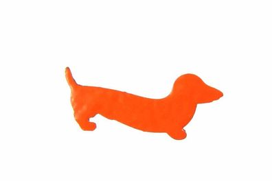 Emaille Dackel Brosche Dackelbrosche Miniblings Hund Dachshund emailliert orange