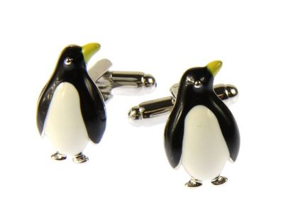 Pinguin Manschettenknöpfe Miniblings Knöpfe mit Box Südpol Eis Pinguine Emaille