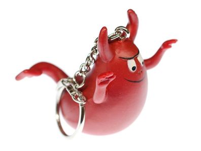 Barbapapa Teufel Schlüsselanhänger Miniblings Barbawum Figur Gummi rot