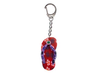 Badelatschen Schlüsselanhänger Miniblings Schlüsselring Sandale Gummi rot