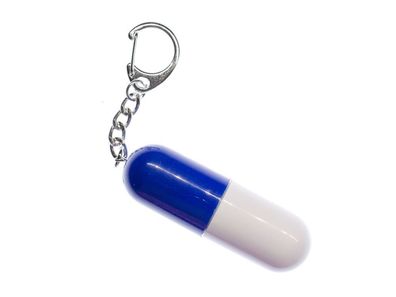 16GB USB Stick Pillenform PILLE Schlüsselanhänger Miniblings Schlüsselring blau