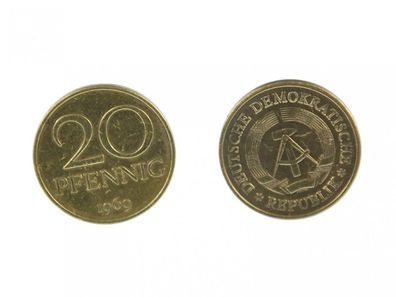 20 Pfennig DDR Manschettenknöpfe Miniblings Münzen Manschetten 20 Pfennig gold