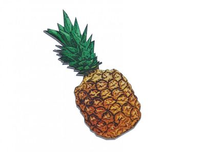 Ananas Brosche Anstecknadel Holz bedruckt Sommer Urlaub Holiday Ferien Party