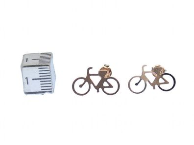 Fahrrad Ohrstecker Miniblings Ohrringe Rad Fahren Bike Biker rosa Rosengold