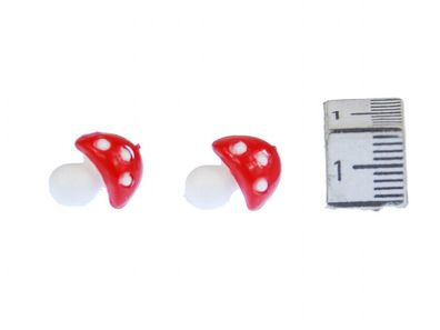 Fliegenpilz Ohrstecker Stecker Miniblings Ohrringe Pilz Funghi Natur rot weiß