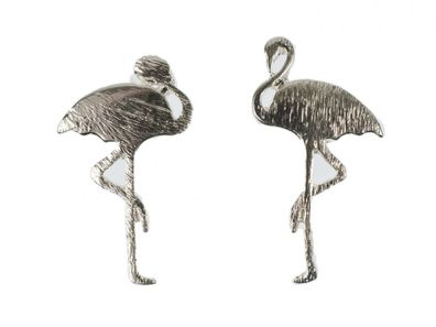 Flamingo Ohrstecker Miniblings Stecker Ohrringe Tropen Sommer Party silber