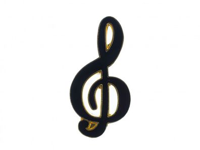 Violinschlüssel Notenschlüssel Brosche Miniblings Pin Anstecker Noten schwarz gold
