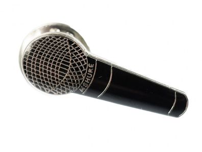 Mikrofon Brosche Miniblings Pin Anstecker Musik Hip-Hop Rap MC Mikro schwarz