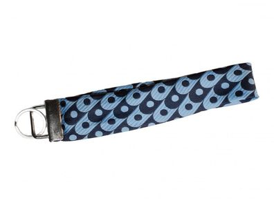 Krawatte Schlüsselanhänger Miniblings Upcycling blau hellblau Dots Unikat Retro