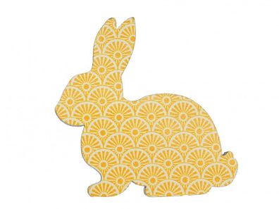 Hase Brosche Miniblings Anstecknadel Ostern Kaninchen Osterhase Holz gelb
