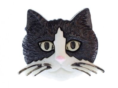 Katzenkopf Brosche Miniblings Katze Kopf Katzenbrosche Pin Button Anstecker Cat