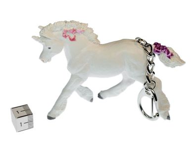 Einhorn Schlüsselanhänger Miniblings Pferd Pony Fantasy weiß rosa Schleife