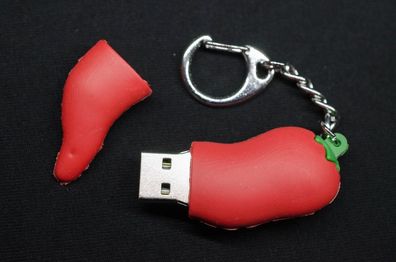 8GB USB Stick Chili Schlüsselanhänger Miniblings Schlüsselring Hot Paprika Essen