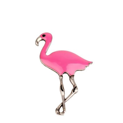 Flamingo emailliert Brosche Miniblings Metall pink Emaille Sommer Party Vogel
