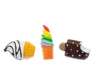 3x Set Eis Pin Miniblings Brosche Urlaub Stieleis Softeis Sommer Essen Süßigkeit