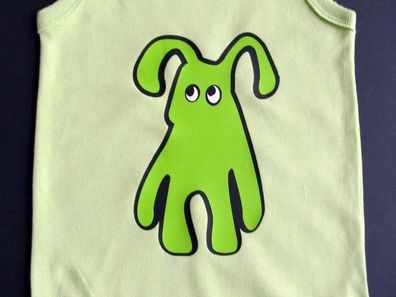 Baby Body KALLE FUX Handarbeit handbedruckt grün Tier Hund grün Gr. 86