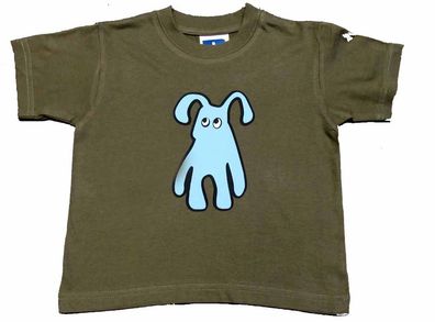 Baby T-Shirt KALLE FUX Handarbeit Kindershirt Kinder Tshirt khaki Hund Gr. 68