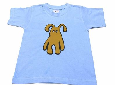 Baby T-Shirt KALLE FUX Handarbeit Kinder Tshirt blau Hund braun Gr.86/92