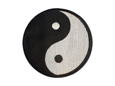Yin Yang Bügelbild Aufnäher Aufbügler Miniblings Zeichen schwarz weiß 9cm