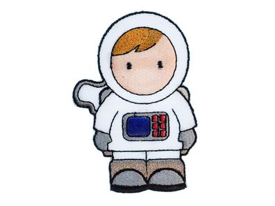 Astronaut Bügelbild Aufnäher Aufbügler Miniblings 5x8cm Comic Weltall Raumfahrt