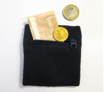 Schweißband Pulswärmer mit Reißverschluss Geldbörse Miniblings Reh schwz