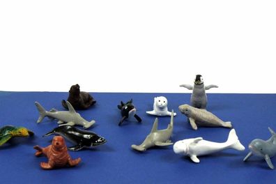 10x Meerestiere Meeressäuger Wale Tierfiguren Miniblings Figuren Seetiere Kinder