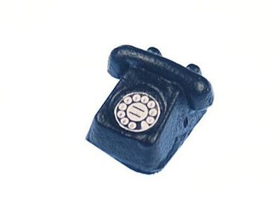 Puppenstube Zubehör Telefon schwarz handgemacht Retro Puppenhaus Miniatur
