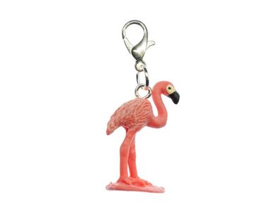 Flamingo Charm Anhänger Miniblings Bettelarmband Sommer Party Vogel rosa Gummi