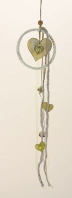 Dekohänger 'Herz' aus Holz grün - 70 cm