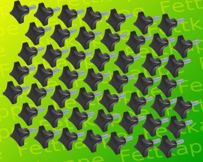 50 x Kreuzgriffschraube M6 x 40 mm - Griff Ø 32 mm - Kreuzschraube Klemmschraube