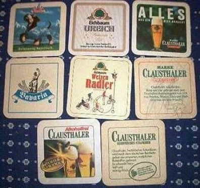 8 Bierdeckel Bavaria Eichbaum Clausthaler