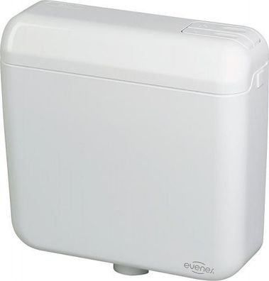 Evenes WC Aufputz Spülkasten mit 2-Mengen weiss tiefhängend 420x390x135 mm WC Ba