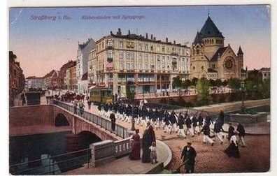 19300 Ak Straßburg im Elsass Kleberstaden mit Synagoge 1916