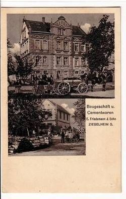 41712 Ak Ziegelheim E. Friedemann & Sohn Baugeschäft und Cementwaren um 1910
