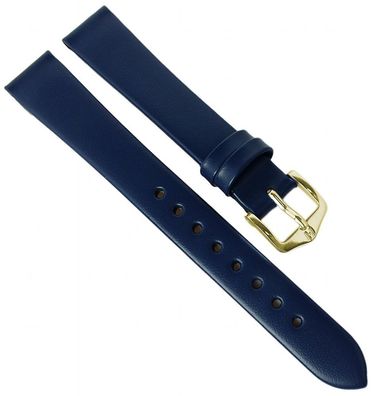 HIRSCH Uhrenarmband | Leder > Seidenglanz > blau | Wild Calf M