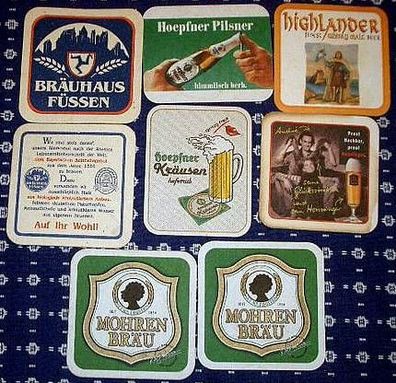 8 Bierdeckel Highlander Mohrenbräu Bräuhaus Hoepfner