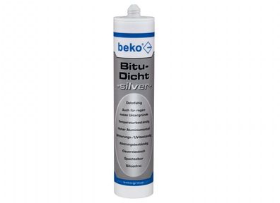 Beko Bitu-Dicht silver 310 ml Bitumen-Dichtmasse Bitumenspachtel Dach silbergrau