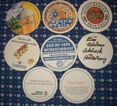 8 Bierdeckel Leimener Heidelberger Jugend welle Dosen nein danke