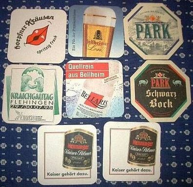 8 Bierdeckel Park Henninger Bellheimer Hoepfner