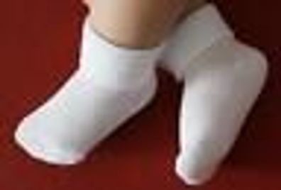 9-10cm Zuckersüße kleine Söckchen Socken BABYSOCKEN  in WEISS NEU Nr.0So16b 