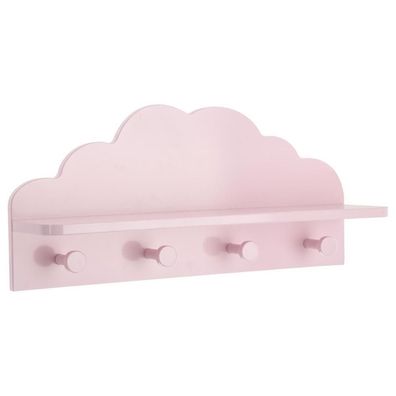 CLOUD Regalbrett mit 4 Haken, perfekt für Kinderzimmer, 48 x 22 x 12 cm